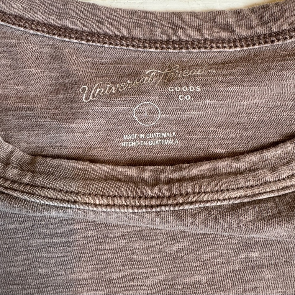UNIVERSAL THREAD for Target Short Sleeve Crew Neck Tee Shirt Mocha Brown Large - Picture 3 of 4